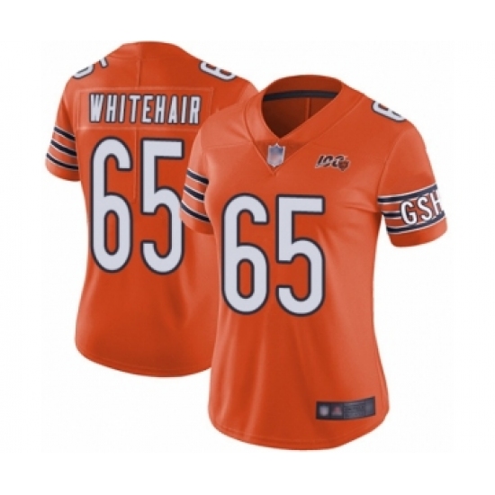 Women's Chicago Bears 65 Cody Whitehair Orange Alternate 100th Season Limited Football Jersey