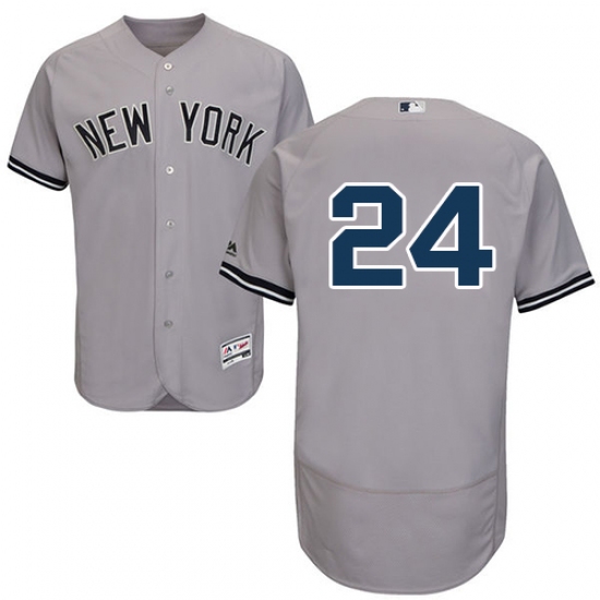 Men's Majestic New York Yankees 24 Gary Sanchez Grey Road Flexbase Authentic Collection MLB Jersey