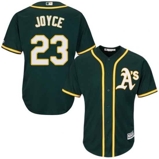 Men's Majestic Oakland Athletics 23 Matt Joyce Replica Green Alternate 1 Cool Base MLB Jersey