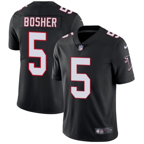 Youth Nike Atlanta Falcons 5 Matt Bosher Black Alternate Vapor Untouchable Limited Player NFL Jersey
