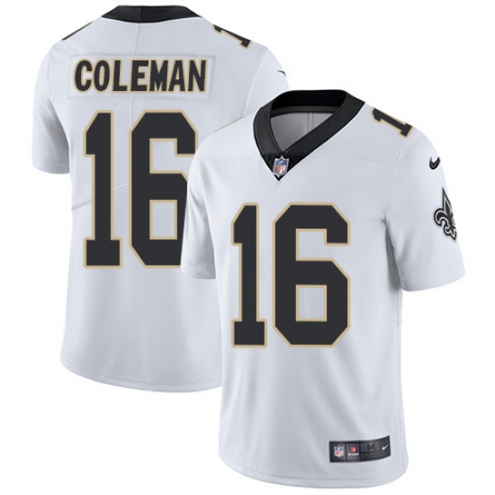 Youth Nike New Orleans Saints 16 Brandon Coleman White Vapor Untouchable Limited Player NFL Jersey