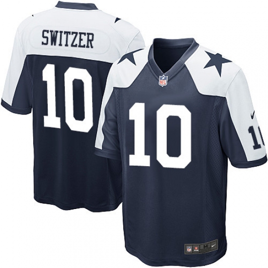 Men's Nike Dallas Cowboys 10 Ryan Switzer Game Navy Blue Throwback Alternate NFL Jersey