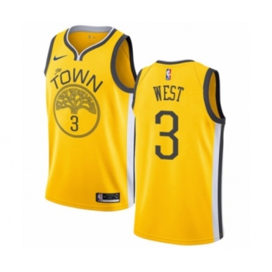 Women's Nike Golden State Warriors 3 David West Yellow Swingman Jersey - Earned Edition