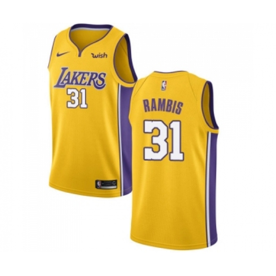 Youth Los Angeles Lakers 31 Kurt Rambis Swingman Gold Home Basketball Jersey - Icon Edition