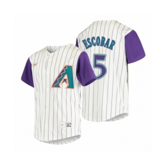 Men's Arizona Diamondbacks 5 Eduardo Escobar Nike Cream 2020 Cooperstown Collection Alternate Jersey