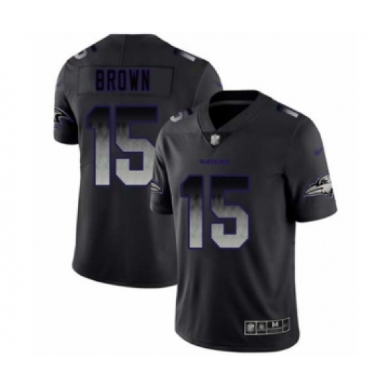 Men's Baltimore Ravens 15 Marquise Brown Limited Black Smoke Fashion Football Jersey
