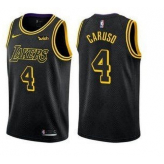 Men's Nike Los Angeles Lakers 4 Alex Caruso Swingman Black NBA Jersey - City Edition