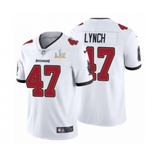 Women's Tampa Bay Buccaneers 47 John Lynch White 2021 Super Bowl LV Jersey