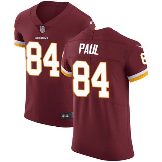 Men's Nike Washington Redskins 84 Niles Paul Elite Burgundy Red Team Color NFL Jersey