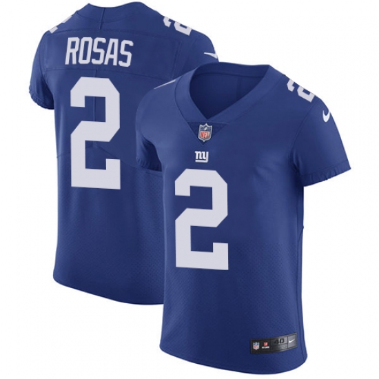 Men's Nike New York Giants 2 Aldrick Rosas Royal Blue Team Color Vapor Untouchable Elite Player NFL Jersey