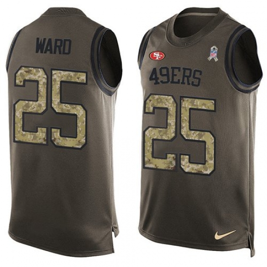 Men's Nike San Francisco 49ers 25 Jimmie Ward Limited Green Salute to Service Tank Top NFL Jersey