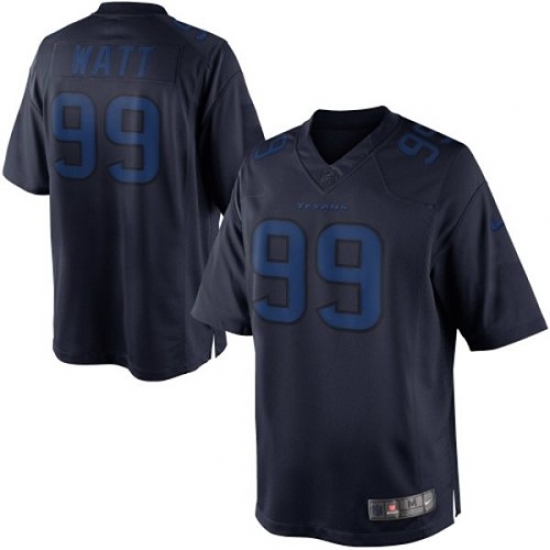 Men's Nike Houston Texans 99 J.J. Watt Navy Blue Drenched Limited NFL Jersey