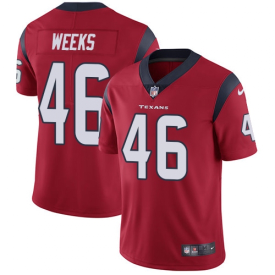 Youth Nike Houston Texans 46 Jon Weeks Limited Red Alternate Vapor Untouchable NFL Jersey