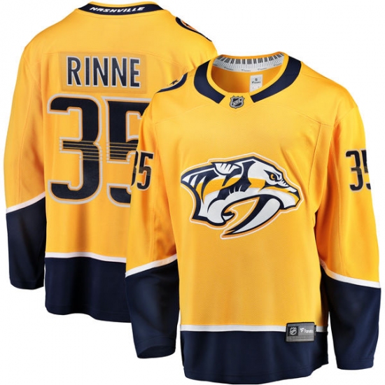 Men's Nashville Predators 35 Pekka Rinne Fanatics Branded Gold Home Breakaway NHL Jersey