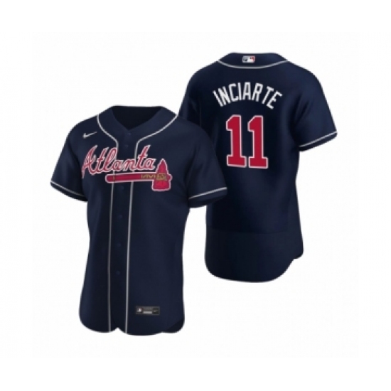 Men's Atlanta Braves 11 Ender Inciarte Nike Navy Authentic 2020 Alternate Jersey