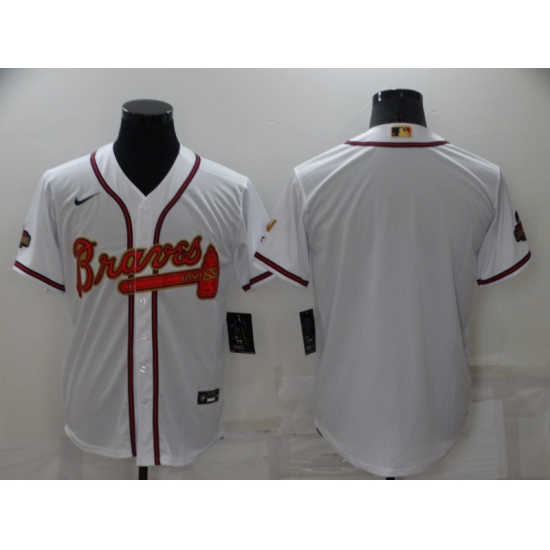 Men's Atlanta Braves Blank Nike White 2022 Gold Program Authentic Player Jersey