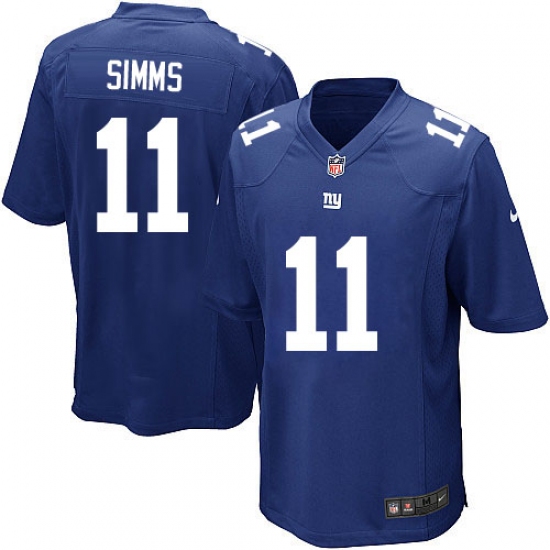 Men's Nike New York Giants 11 Phil Simms Game Royal Blue Team Color NFL Jersey