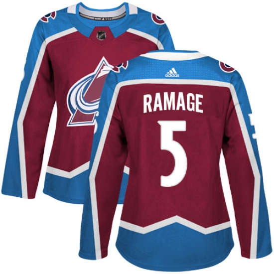 Women's Adidas Colorado Avalanche 5 Rob Ramage Premier Burgundy Red Home NHL Jersey