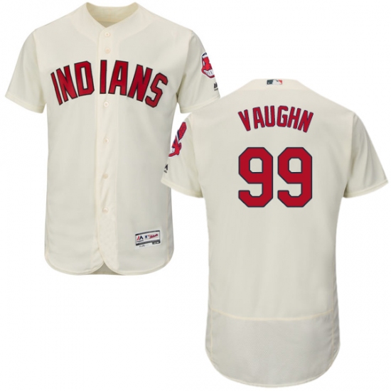 Men's Majestic Cleveland Indians 99 Ricky Vaughn Cream Alternate Flex Base Authentic Collection MLB Jersey