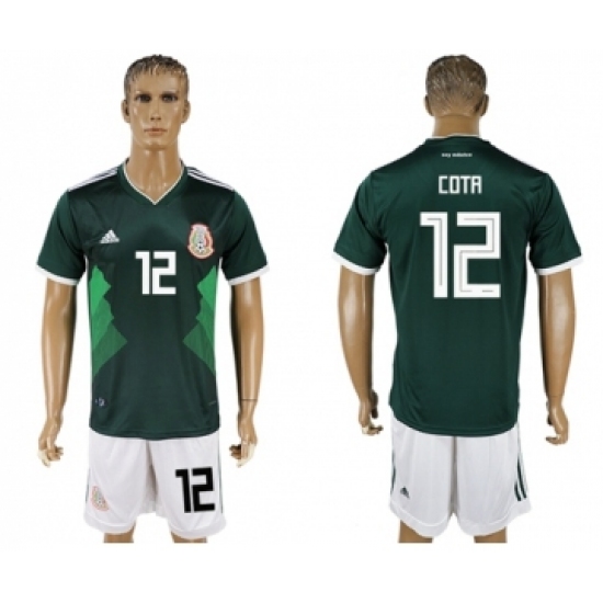 Mexico 12 Cota Green Home Soccer Country Jersey