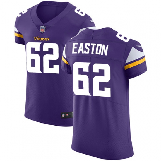 Men's Nike Minnesota Vikings 62 Nick Easton Purple Team Color Vapor Untouchable Elite Player NFL Jersey