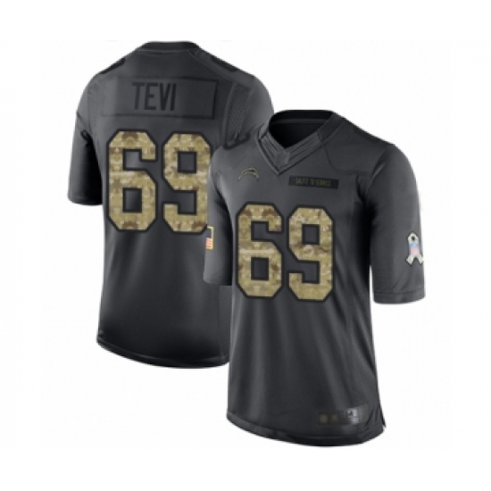 Youth Los Angeles Chargers 69 Sam Tevi Limited Black 2016 Salute to Service Football Jersey