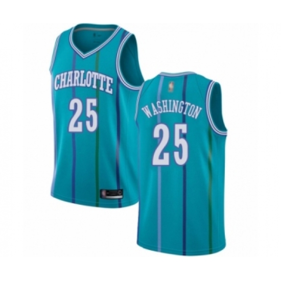 Men's Jordan Charlotte Hornets 25 PJ Washington Authentic Aqua Hardwood Classics Basketball Jersey