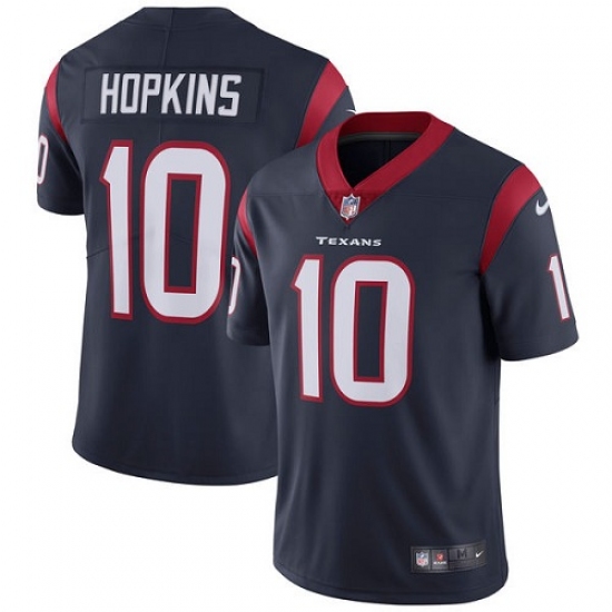 Men's Nike Houston Texans 10 DeAndre Hopkins Limited Navy Blue Team Color Vapor Untouchable NFL Jersey