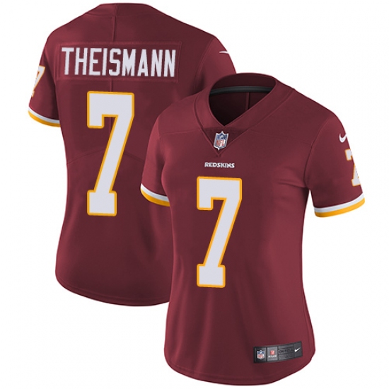 Women's Nike Washington Redskins 7 Joe Theismann Burgundy Red Team Color Vapor Untouchable Limited Player NFL Jersey