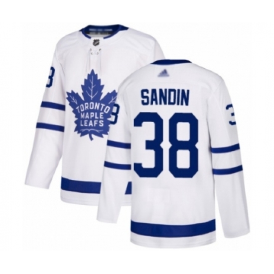 Men's Toronto Maple Leafs 38 Rasmus Sandin Authentic White Away Hockey Jersey