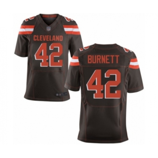 Men's Cleveland Browns 42 Morgan Burnett Elite Brown Team Color Football Jersey