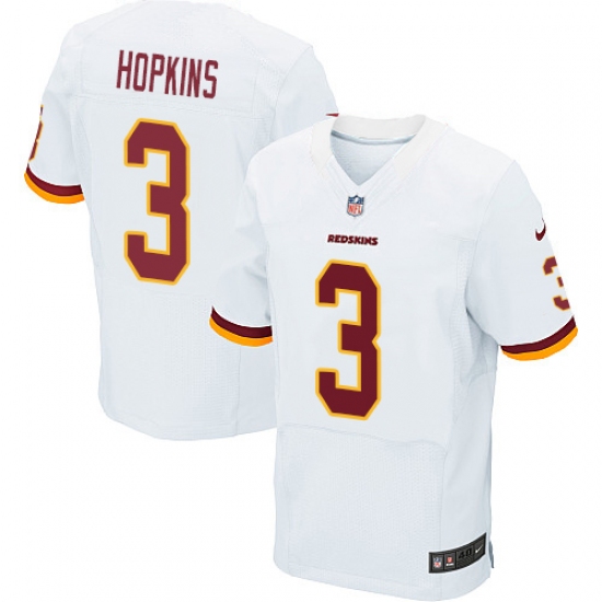 Men's Nike Washington Redskins 3 Dustin Hopkins Elite White NFL Jersey