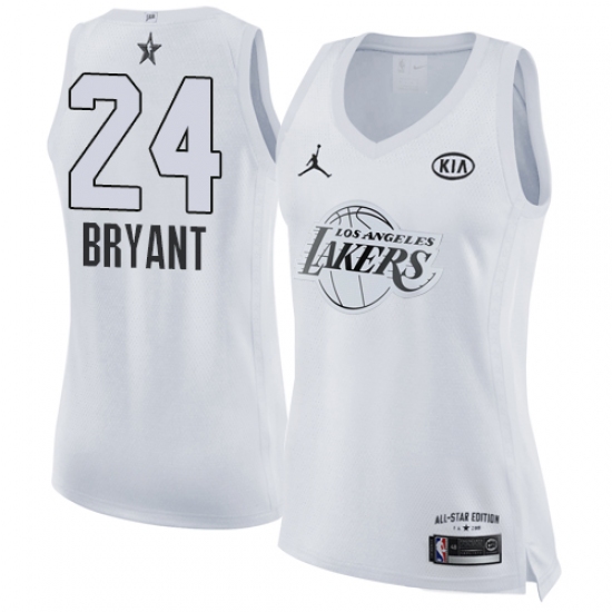 Women's Nike Los Angeles Lakers 24 Kobe Bryant Swingman White 2018 All-Star Game NBA Jersey