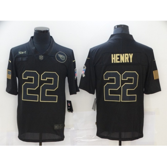 Men's Tennessee Titans 22 Derrick Henry Black Nike 2020 Salute To Service Limited Jersey