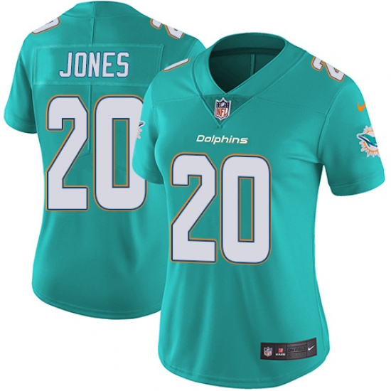 Women's Nike Miami Dolphins 20 Reshad Jones Aqua Green Team Color Vapor Untouchable Limited Player NFL Jersey