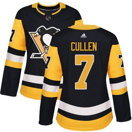 Women's Adidas Pittsburgh Penguins 7 Matt Cullen Authentic Black Home NHL Jersey