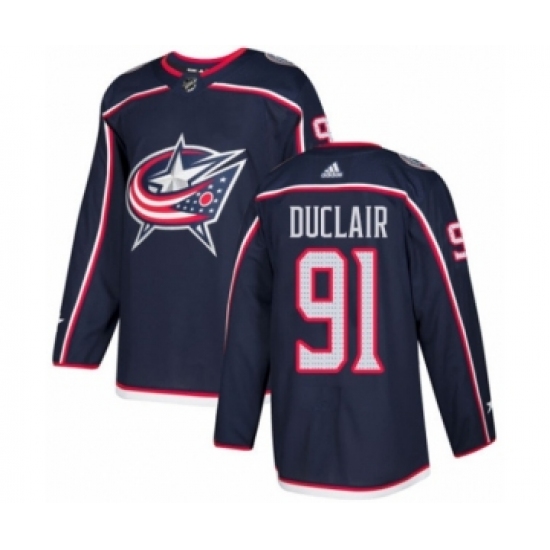 Men's Adidas Columbus Blue Jackets 91 Anthony Duclair Premier Navy Blue Home NHL Jersey