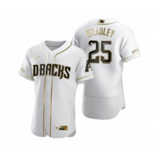 Men's Arizona Diamondbacks 25 Archie Bradley Nike White Authentic Golden Edition Jersey