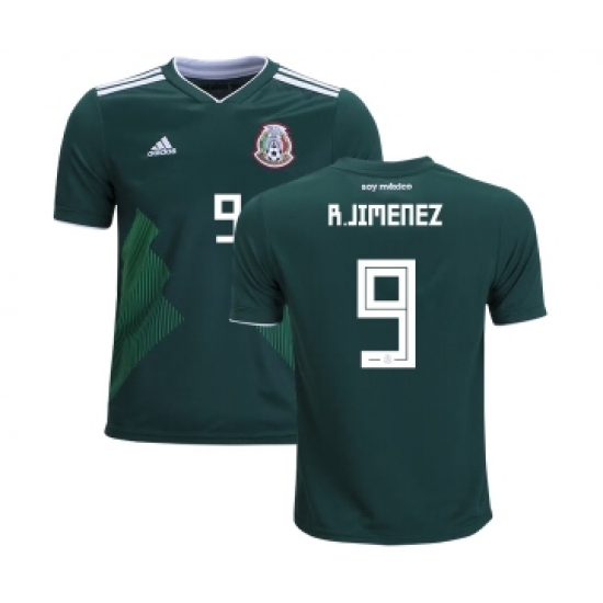 Mexico 9 R.Jimenez Home Kid Soccer Country Jersey