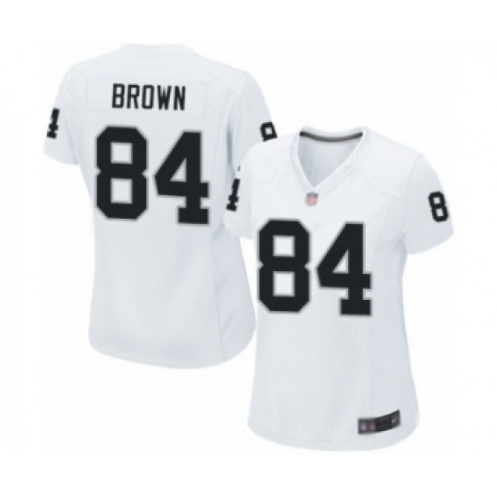 Women's Oakland Raiders 84 Antonio Brown Game White Football Jersey