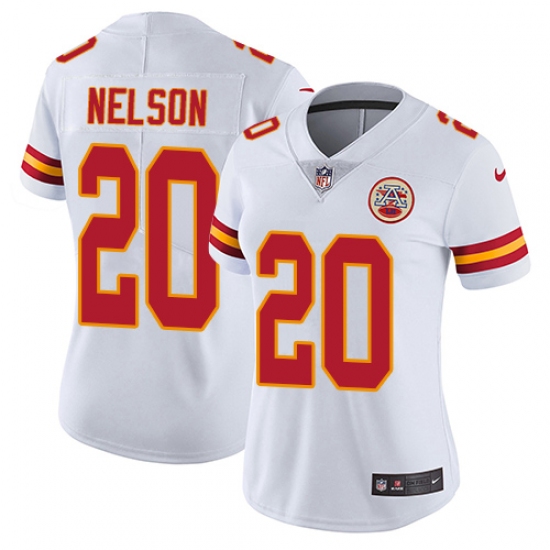 Women's Nike Kansas City Chiefs 20 Steven Nelson White Vapor Untouchable Limited Player NFL Jersey