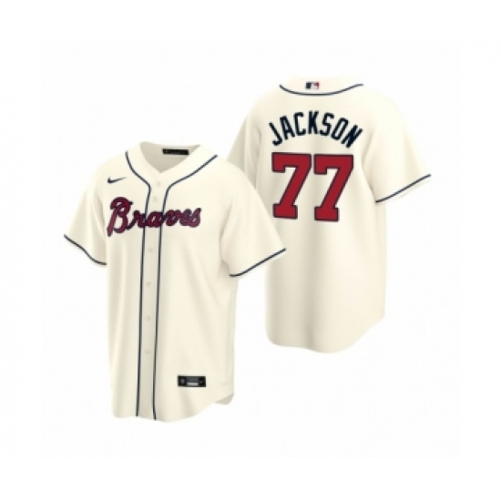 Youth Atlanta Braves 77 Luke Jackson Nike Cream 2020 Replica Alternate Jersey