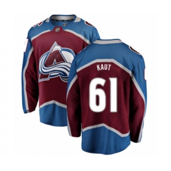 Youth Colorado Avalanche 61 Martin Kaut Authentic Maroon Home Fanatics Branded Breakaway NHL Jersey