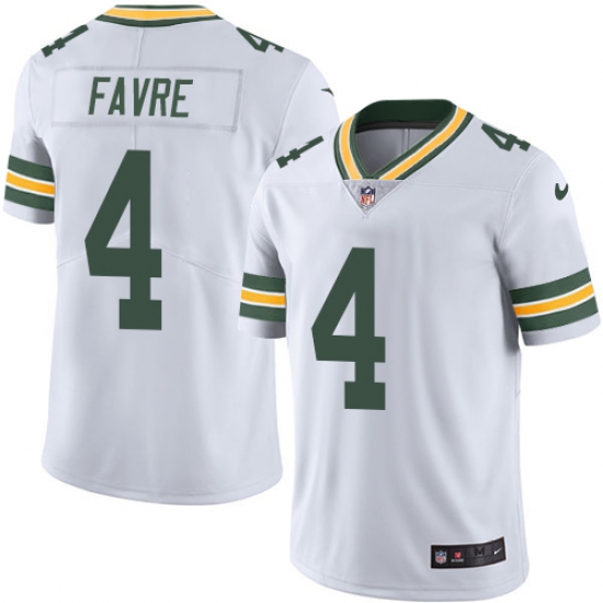 Men's Nike Green Bay Packers 4 Brett Favre White Vapor Untouchable Limited Player NFL Jersey