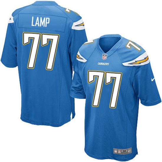 Men's Nike Los Angeles Chargers 77 Forrest Lamp Game Electric Blue Alternate NFL Jersey