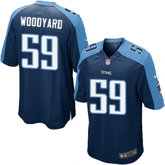 Men's Nike Tennessee Titans 59 Wesley Woodyard Game Navy Blue Alternate NFL Jersey