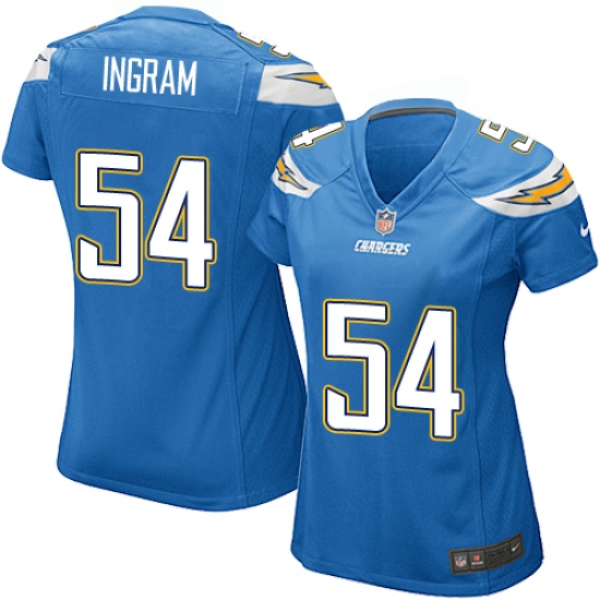 Women's Nike Los Angeles Chargers 54 Melvin Ingram Game Electric Blue Alternate NFL Jersey
