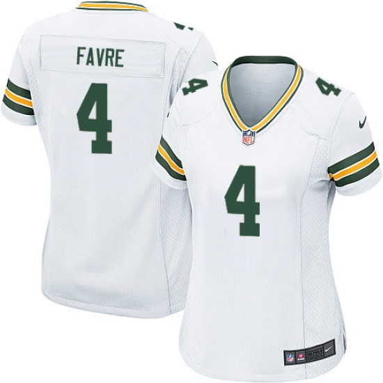 Women's Nike Green Bay Packers 4 Brett Favre Game White NFL Jersey