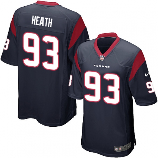 Men's Nike Houston Texans 93 Joel Heath Game Navy Blue Team Color NFL Jersey