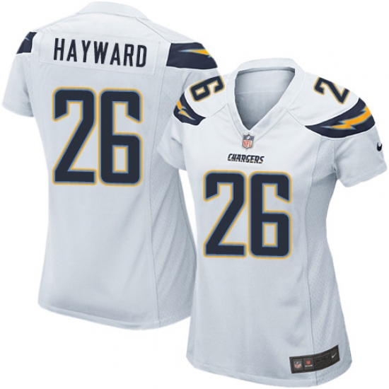 Women's Nike Los Angeles Chargers 26 Casey Hayward Game White NFL Jersey